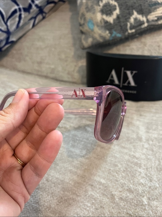 Armani Exchange Translucent Purple Women’s Sunglasses & Case